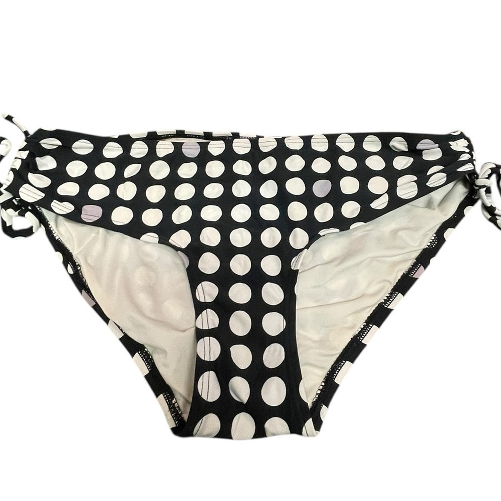 DKNY Polka Dot Bikini Bottom Black White Gray Medium